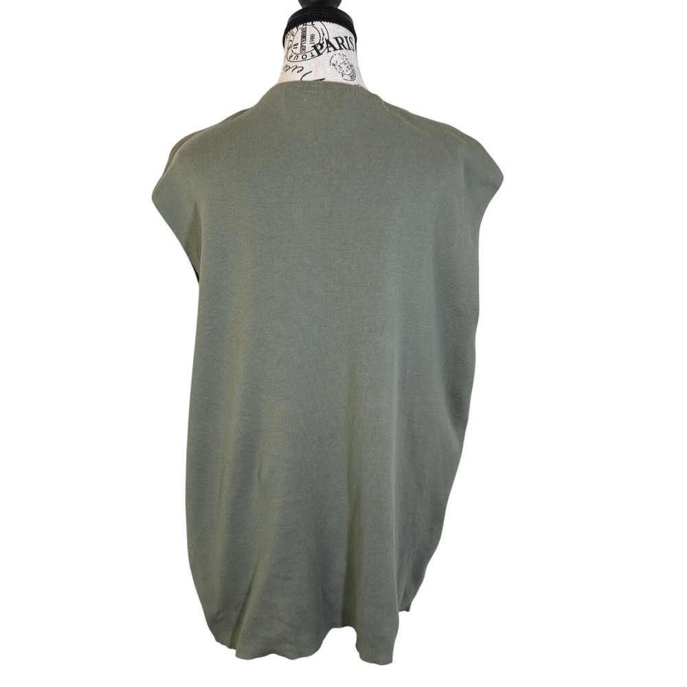 Gran Sasso Made in Italy Sleeveless Sz XXL Sweater Vest Olive Green Button Front - Picture 3 of 9